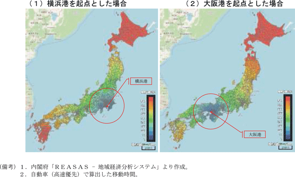 第1－4－19図　移動時間マップ