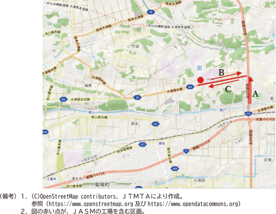 コラム１図表１　ＪＡＳＭ第１工場周辺地図