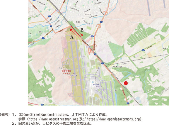 コラム２図表１　ラピダス千歳工場周辺地図