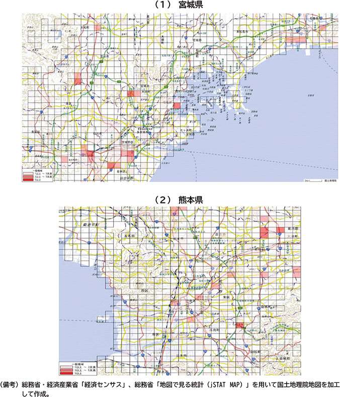 図表２－23　一般・精密機械　メッシュ地図（2021年）