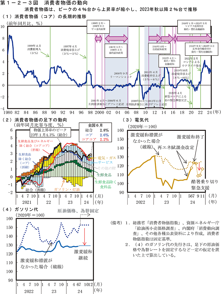 第1-2-3図　消費者物価の動向